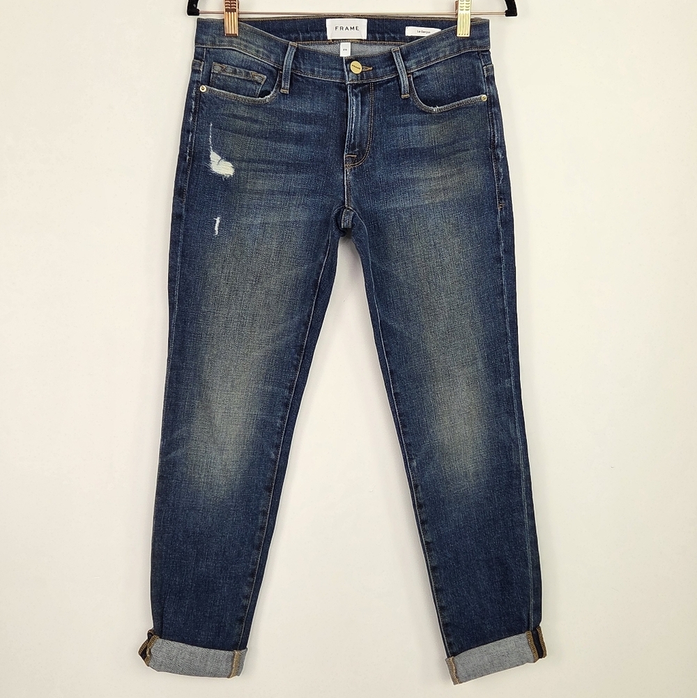FRAME Le Garcon Crop Mid-rise Blue Jean Size 25 LGJ218 RICHFIELD USA